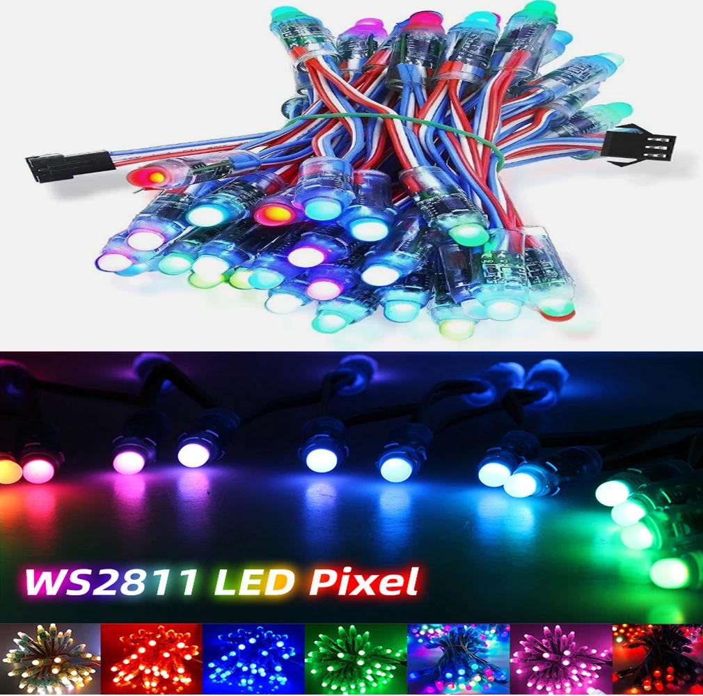 Ǯ ÷ LED ȼ Ʈ , DC 5V, 12V, WS2811, 12mm, 10cm ̾, IP68  RGB ÷  LED Ʈ, 50 